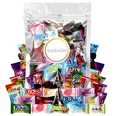 Dagaon - Japanese Candy - 40 Pieces. Assortment of Hard Candy, Gummy, and Tafffy from Japan. Variety of Long Lasting Flavors. Individually Wrapped for Freshness.