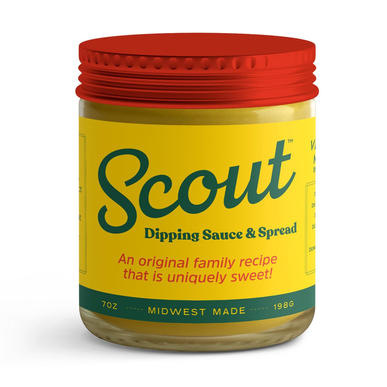 Scout Mustard Dipping Sauce &amp; Spread - Great Tasting &amp; Versatile Mustard Crafter with Premium Ingredients - Perfect for Sandwiches, Meat, Beer, Cheese, Wine, &amp; Salty Snacks - Midwest Made - 7 oz