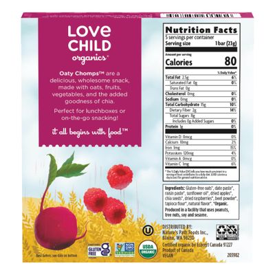Love Child Organics Oaty Chomps Raspberry  Beet, 4 oz