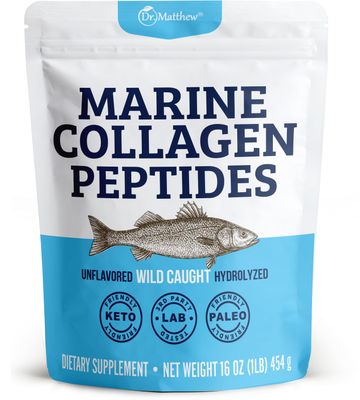 Dr. Matthew Marine Collagen Peptides Powder from Hydrolyzed Wild Caught Fish Protein - Hair &amp; Beauty Supplements for Women &amp; Men
