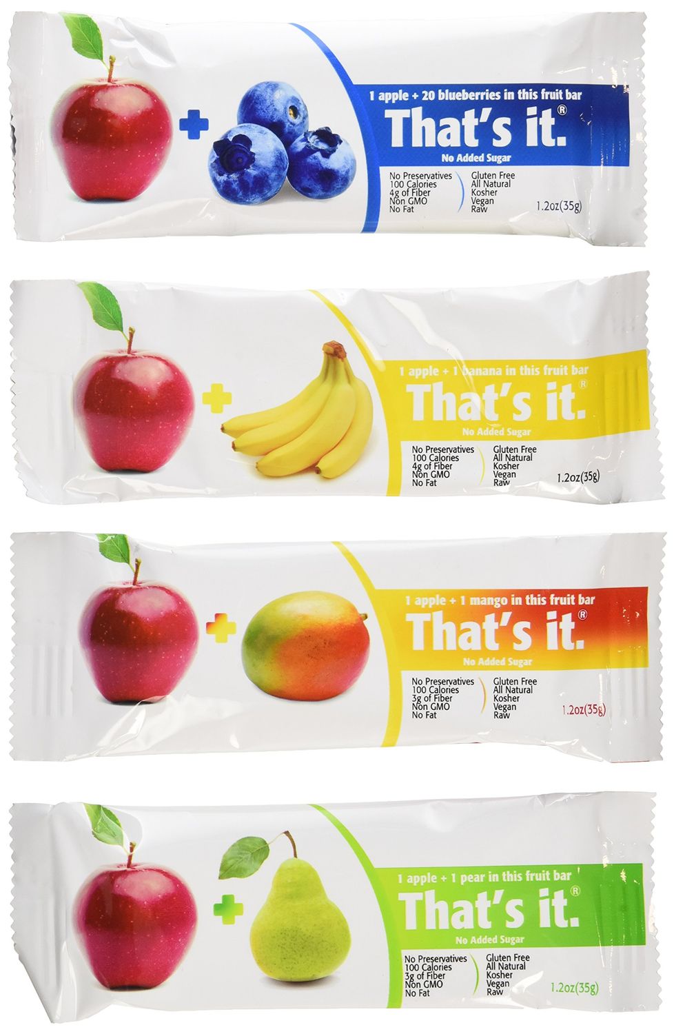 That&#39;s it Super Sampler, Pack of 12, (4 AppleMANGO, 2 AppleBlueberry, 2 ApplePear, 2 AppleCherry, 2 Apple Banana)