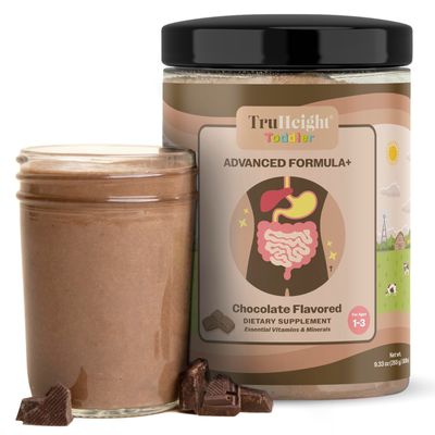 TruHeight Toddler Advanced Formula (Chocolate) 16 Vitamins Including C, D, Protein &amp; Iron for 1, 2, 3 Years Old, Milk Based Nutritional Drink, Toddler Complete Nutrition 12-36 Months - Non GMO