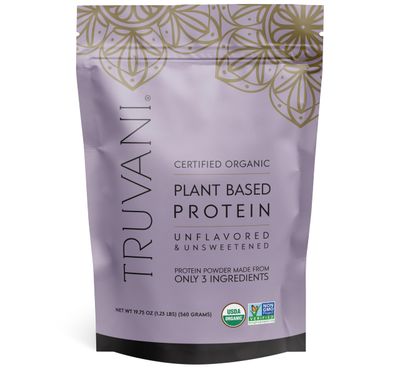 Truvani Vegan Pea Protein Powder  Unflavored  20g Organic Plant Based Protein  20 Servings  Keto  Gluten &amp; Dairy Free  Low Carb  No Added Sugar