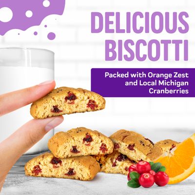 Cooper Street Italian Biscotti Cookies, Orange Cranberry Flavor, 1.25oz, 24 Pack, Peanut &amp; Dairy Free, Satisfying Sweet Tooth Without Guilt