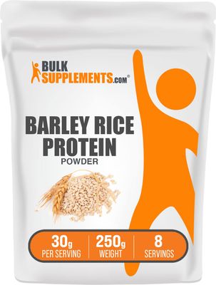 BulkSupplements.com Barley Rice Protein Powder - Vegan Protein Powder - Unflavored &amp; Dairy Free, 30g per Serving, 250g (8.8 oz) (Pack of 1)