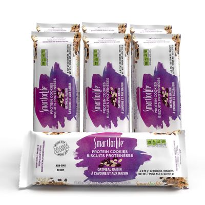 Smart for Life Oatmeal Raisin Protein Cookies - High Protein Cookie Diet - 1 Week Supply - Meal Replacement - On-The-Go Snack - Low Sugar Low Calories Super High Fiber Cookies - Protein Snack
