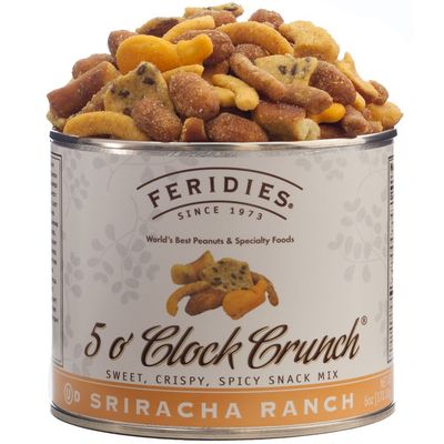 FERIDIES Sriracha Ranch 5 O&#39;Clock Crunch Spicy Nuts Snack Mix 6oz Vacuum Tin Salty Crunchy Snacks