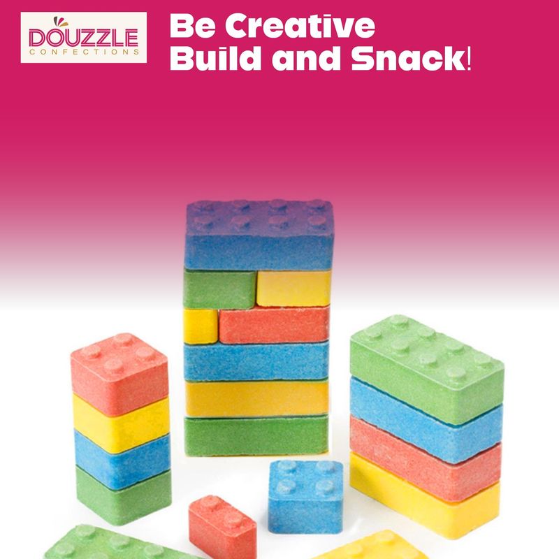 DOUzzle Easter Candies - Stack 'n Snack Candy Blocks, Edible Building Bricks Blox (10 Count, Pack of 1) Individually Wrapped Candies, Birthday Party Favors, Goodie Bags Stuffers - Kosher Parve