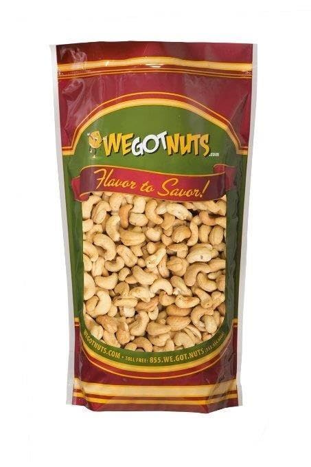Raw Whole Unsalted Cashews - Premium Quality Kosher Raw Cashews By We Got Nuts - Oil-Free Natural, Healthy &amp; Diet-Friendly Snack - Gourmet Savory Flavor - Air-Tight Resealable Bag Package - 6 lbs