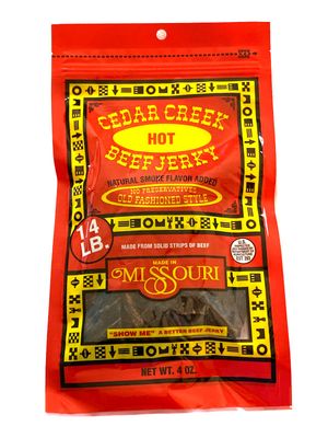 Cedar Creek  Air-Dried Thinly Sliced  4oz pack  No Artificial Preservatives  Grass Grain Fed Beef  Clean Healthy Snack (Hot)