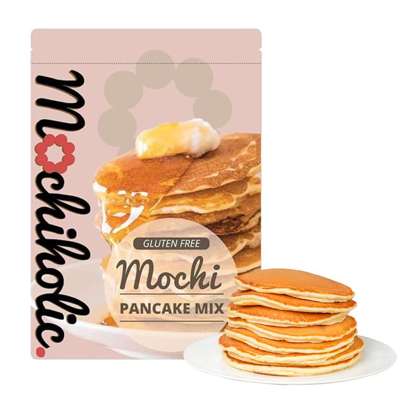 Mochi Pancake Mix Original Recipe, Rice Flour, Gluten-Free with Low Calories and Sugar with Essential Nutrients, 12 oz Healthy Daily Snacks by Mochiholic (Pack of 1)
