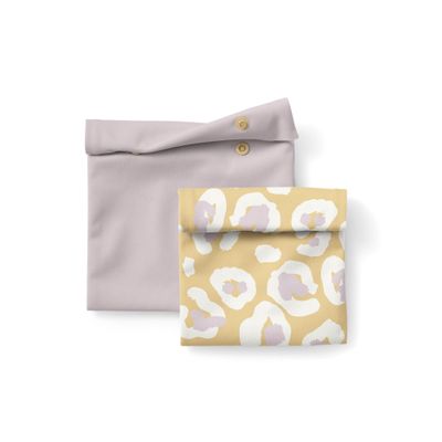 Esembly Snack  Sammy Pouches - Reusable Snack &amp; Sandwich Bags Silicone Storage Bag for Food  Microwave &amp; Dishwasher Safe - Set of 2- Sahara, Amethyst
