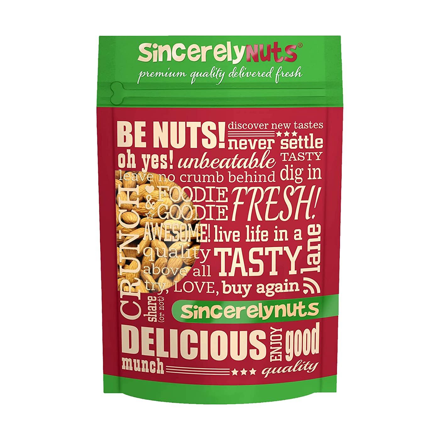 Sincerely Nuts Natural Raw Whole Almonds, Unsalted, No Shell Healthy Low Sodium Snack Plant Protein Kosher, Vegan, Gluten Free Bulk 3 (LB) Bag