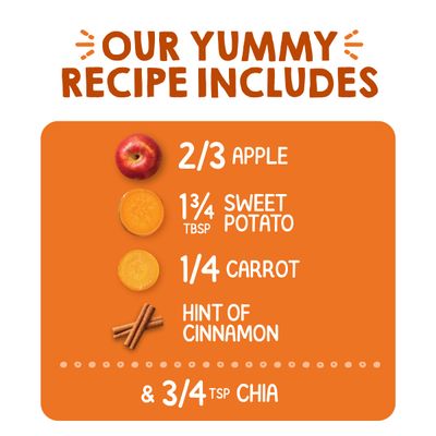 Happy Tot Organics Super Foods, Sweet Potato, Apple, Carrot &amp; Cinnamon, 4.22 Ounce (Pack of 1)