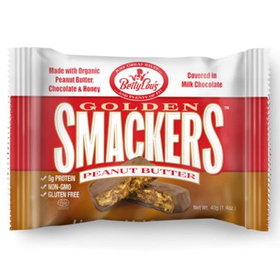Betty Lou&#39;s Peanut Butter Golden Smackers, Delicious Gluten Free Candy with Organic Chocolate, Non GMO &amp; Sweetened Naturally, Healthy Snacks for Kids, Individually Wrapped (12 pack)