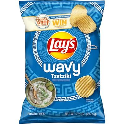 Lay&#39;s Wavy Potato Chips, Tzatziki, 7.5oz