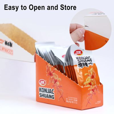 WeiLong Konjac Snack, Spicy Hot Strips, Spicy Snacks Latiao La tiao, Chinese Snacks Moyushuang, Sichuan Spicy Flavor, (), 18g20 Bags, Pack of 1