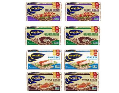 Wasa Crispbread Variety 8-Pack: (2) Multi Grain, (2) Whole Grain, (2) Hearty Rye &amp; (2) Sourdough (2 of each)