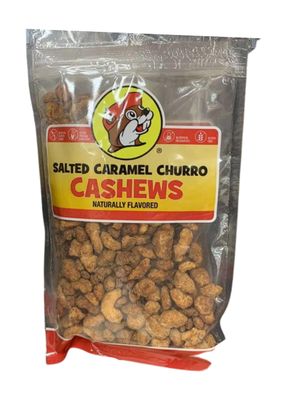 Buc-ee&#39;s Flavored Cashew Nuts - No Artificial Flavors, Colors, or Preservatives, No High Fructose Corn Syrup, Resealable Bag for Freshness (Salted Caramel Churro, 10 Ounce)