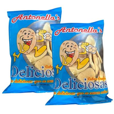 Antonellas Deliciosas Authentic Cuban-Style Crackers, Traditional Flavor, 12 Oz - Cholesterol-Free and Natural Ingredients (12 Oz - Pack of 2)