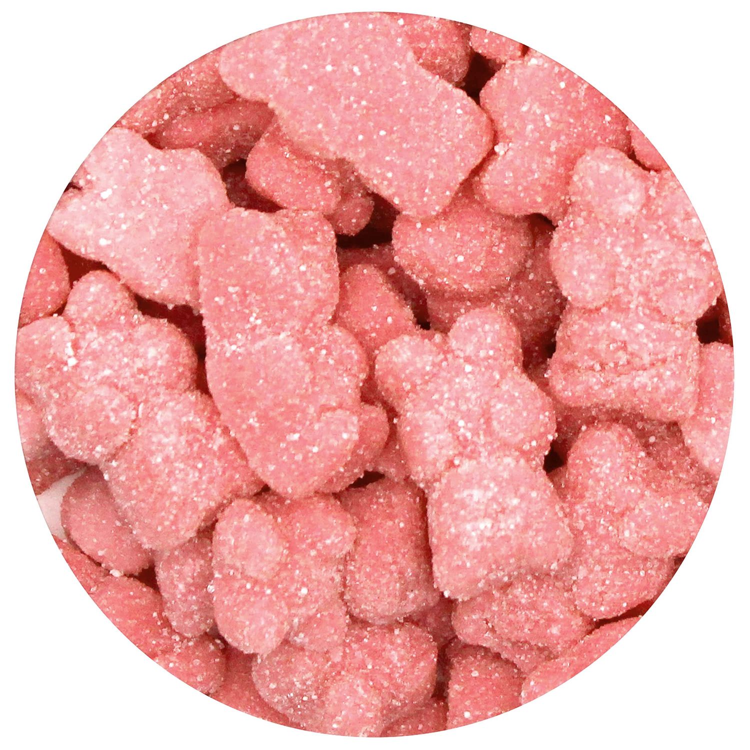 Pink Gummy Bears Sugared, 2.2 Pound Bag, Pink Candy Strawberry Flavored, The Hampton Popcorn &amp; Candy Company