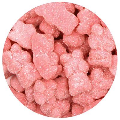Pink Gummy Bears Sugared, 2.2 Pound Bag, Pink Candy Strawberry Flavored, The Hampton Popcorn &amp; Candy Company