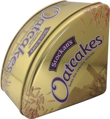 Stockan's Orkney Wholegrain Thin Oatcakes Gifting Tin - Traditional Scottish Savoury Biscuits Imported from Scotland - 1 Gifting Tin (2 Oatcake Packs in Tin)