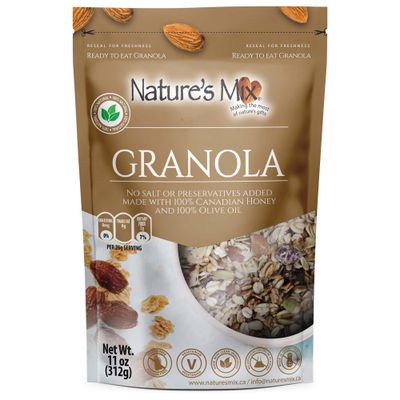 Nature&#39;s Mix - Date Square Granola - Oats, Almonds, Dates, Dried Apple, Coconut - Sweetened with Honey - No Added Sugar or Preservatives - Small