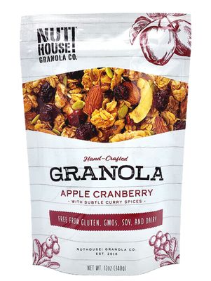 NutHouse! Granola Company - Premium Apple-Cranberry Granola  Certified Gluten-Free, Non-GMO, Kosher  Vegan, Soy-Free  12 oz. Bag (3-Pack)