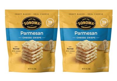 Sonoma Creamery - Cheese Crisps, Parmesan, 10 Oz (2 Count)  Savory Snack Cracker  High Protein  Low Carb  Gluten Free  Wheat Free
