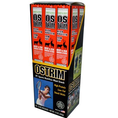 Ostrim Beef/Elk Snack Stick, Sweet and Spicy, 1.5 Ounce (Pack of 10)