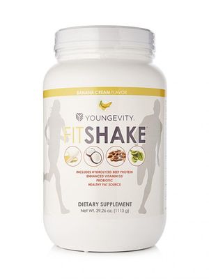 Youngevity FitShake Banana Cream  20g Gut-Friendly Protein  Electrolytes, Minerals, Collagen, Gelatin, Vitamin D, Probiotics, and More  30 Servings - 2.4 lbs