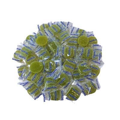 Sunkist Individually Wrapped Fruit Gems Soft Candy Lime Flavor Only -1lbs, (16 Oz)