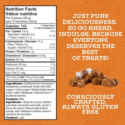 Lovely Candy Co. Soft and Chewy Original Caramels, Individually Wrapped, 6oz (6-Pack), Gluten-Free, Non-GMO, NO High Fructose Corn Syrup, NO Artificial Colors or Flavors