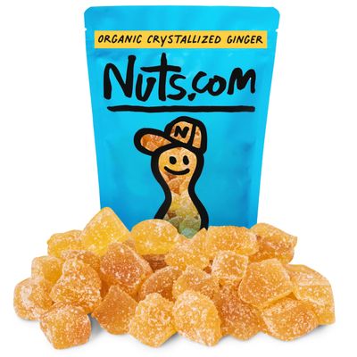 Organic Crystallized Ginger - Premium Crystallized Ginger Pieces - Spicy &amp; Sweet Candied Ginger Crystals - Dried Ginger Chunks, Root - Digestive Snack Organic Ginger Candy (1 lb)
