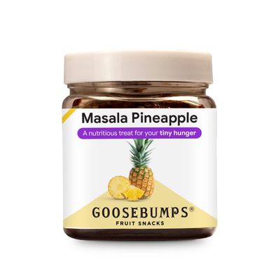 GOOSEBUMPS Masala Pineapple  Dried Pineapple Slices  Dehydrated Fruit  Chatpata Pepper Pineapple Healthy Snack for kids and adults  150 gm