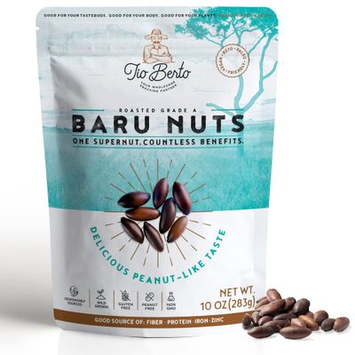 Baru Nuts Roasted, 10 oz Resealable Bag  Crunchy and Delicious  Suitable for Vegan, Gluten Free, Keto, Peanut Free Diets  High Protein Snacks  Premium Wild Supernuts  Healthy Snacks by Tio Berto