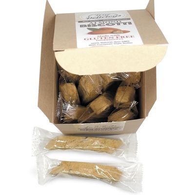 True Delicious Individually Wrapped GLUTEN FREE INGREDIENTS ALMOND BISCOTTI, buttery, fine Italian cookies, baked twice (4 boxes of 6oz each)