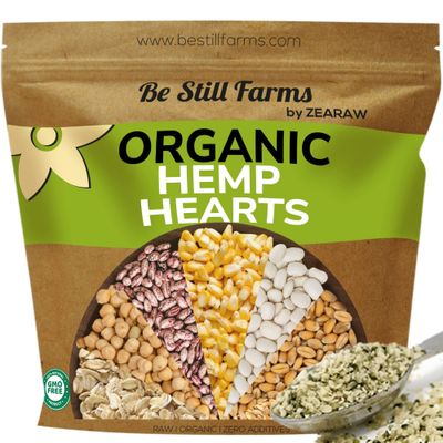 Be Still Farms Hemp Seeds Organic Bulk 4.8lb - Raw Shelled Hemp Hearts - High in Plant-Based Protein  USDA Organic  USA Grown  Non-GMO  Gluten Free  Vegan  Hulled Hempseeds for Snacks Smoothie