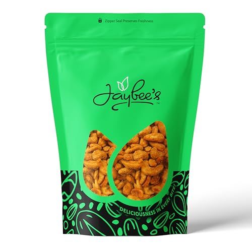Hot &amp; Spicy Chipotle Flavored Cashews 24 oz Resealable Pouch  Bold &amp; Crunchy Snack  Gourmet Seasoned Nuts  Perfect for Parties &amp; Gifting  Jaybee&#39;s Nuts