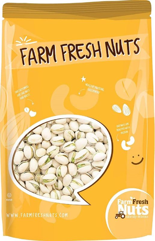 Gourmet Roasted Extra Large California In Shell Pistachios Sea Salted (12 oz.) - Roasted to Perfection - Super Crunchy &amp; Delicious - Farm Fresh Nuts Brand