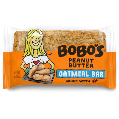 Bobo&#39;s Oatmeal Bars, Peanut Butter, Gluten Free Vegan Whole Grain Oat Bars, Pack of 12