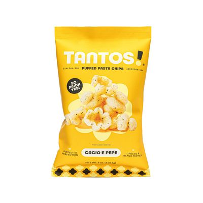 Tantos! Puffed Pasta Chips - Delicious and Bold Flavored Snack by Top Chef Joe Sasto - Cacio e Pepe 1 oz 6 Pack - Variety Pack - Office Snacks - Kids Lunch Snacks - Mini Chips