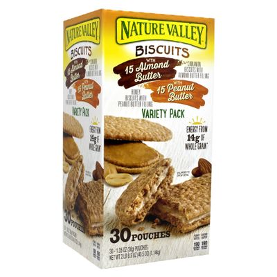 Nature Valley Biscuit Variety Pack (30 x 1.35 Oz), 40.5 Ounce, 30 Count (Pack of 1)
