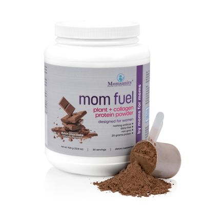 Momsanity Dairy-Free Meal Replacement Protein Powder for Women - Plant &amp; Collagen Protein Blend  20g Protein (Dutch Chocolate)