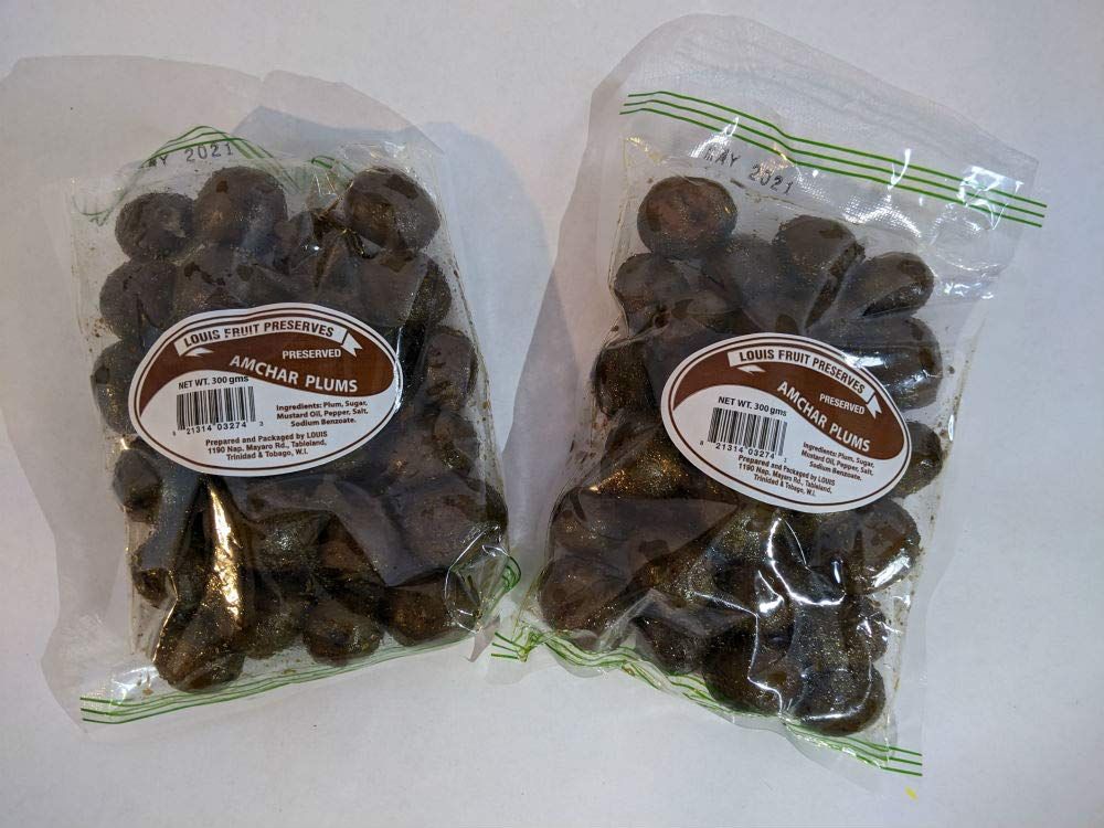 Louis -Amchar Plums 300 g (Pack of 2) Trinidad &amp; Tobago Snack