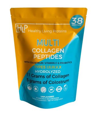 HLP Collagen Supplement for Better Absorption &amp; Immune Support- Multi Collagen Peptides Powder with Colostrum- Improve Strength, Wellness &amp; Vitality with Multi Collagen Protein- Unflavored- 38 Serving