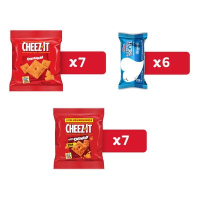 Kellogg's Cheez-It &amp; Rice Krispies Treats, Lunch Snacks, Mega Variety Pack, 18.68oz Box (20 Count)