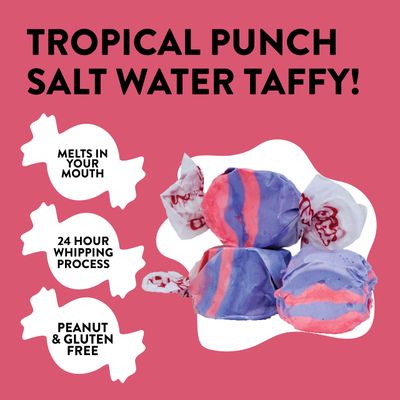 Taffy Town Saltwater Taffy- Tropical Punch  Gourmet Taffy Nougat-Style Candy Soft &amp; Delicious Sumer Snack Treats Party Good Candies 2.5lbs