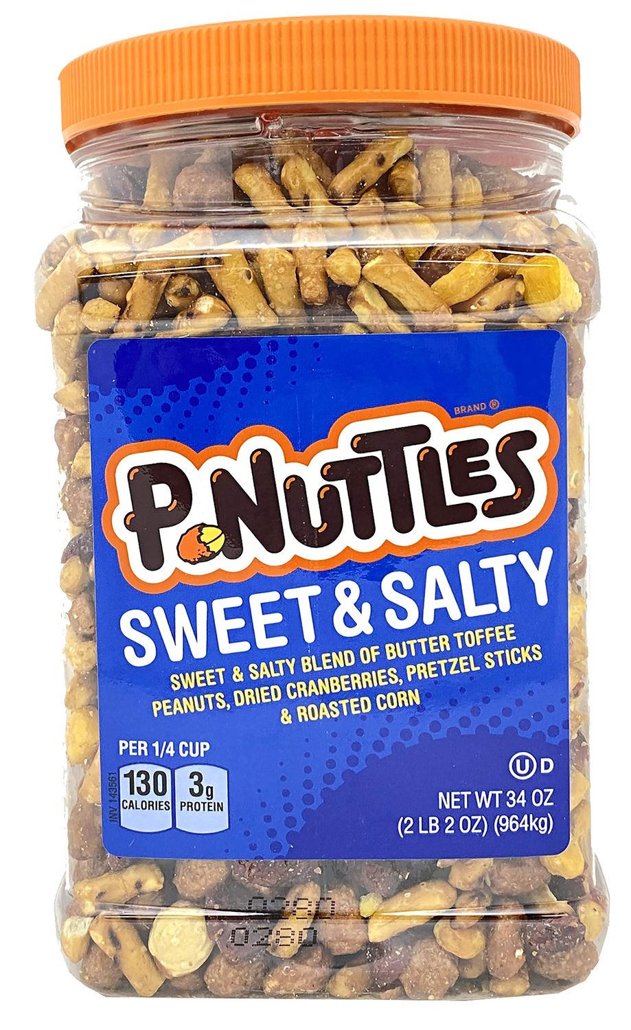 P-Nuttles Sweet &amp; Salty Butter Toffee Peanuts Jar (34 Ounces) Made in the USA, Kosher